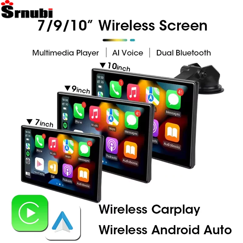 7/9/10 pollici Universal Wireless Carplay Android Auto Touch Smart Screen lettore Video multimediale autoradio per Apple o Android