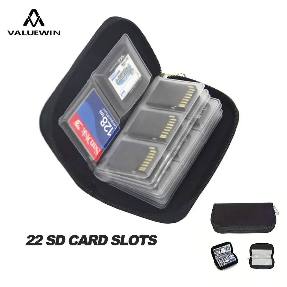 Universelle Speicherkarten-Sammeltasche, 22 Fächer, Kamera-Speicherkartenetui, Haltertasche für CF/SD/Micro SD/SDHC Gameing SD-Kartenetui Image
