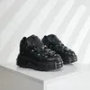 2024 neue Herbst und Winter frauen Heavy Metal Plattform Low-Top Punk Leder Schuhe Dunkle Motorrad