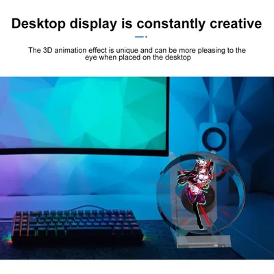 3D Fan Hologramm Projektor Desktop LED Zeichen holo graphische Lampe Player Remote Display Image