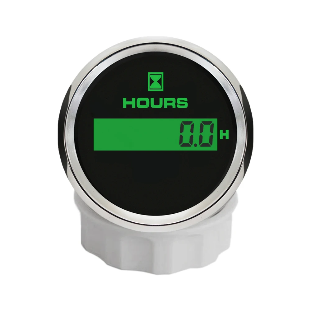 Neuester digitaler 52-mm-Stundenzähler-LCD-Motor mit 8-Farben-Hintergrundbeleuchtung für Auto, Boot, Yacht, Gefäß, universell, 12 V, 24 V Image