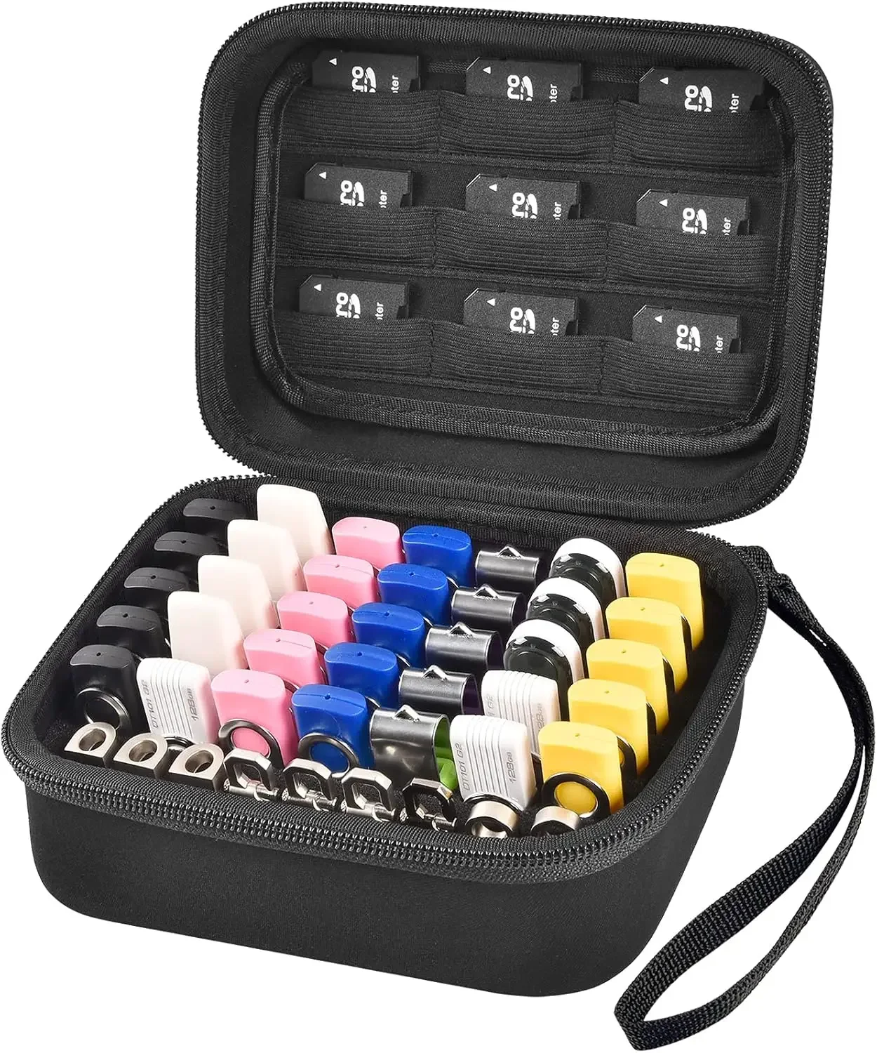 USB-Flash-Laufwerk Gehäuse, USB-Stick, Speicher karte SD SDXC SDHC Karten halter Organizer, elektronisches Zubehör Aufbewahrung tasche für Sandisk Image