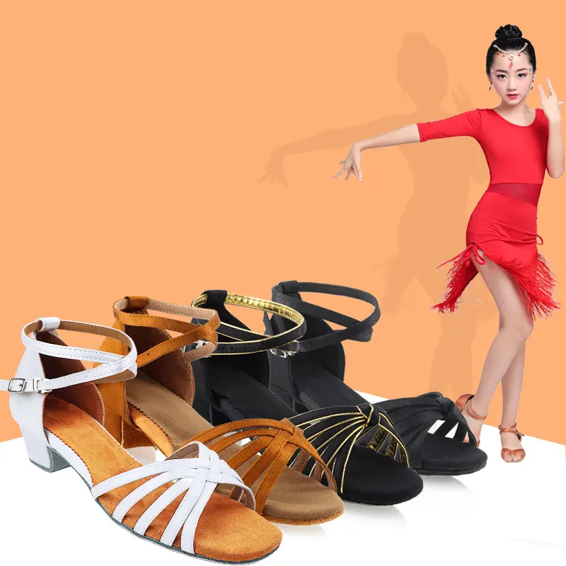 Mädchen Satin Latein Schuhe Niedrigen Absatz Ballsaal Tanz Schuhe Erwachsene Tango Salsa Schuhe für Praxis Kleinkind Latin Dance Schuhe Leistung