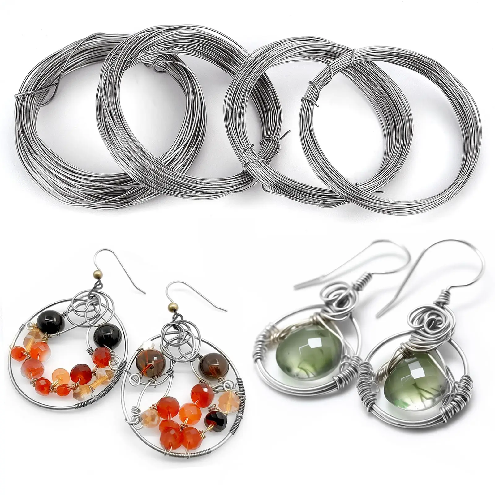 10m/Rolle 0,3-1mm Edelstahl draht für Schmuck herstellung Perlen Draht Schmuck Schnur Schnur für Handwerk Herstellung Stahldraht Großhandel Image