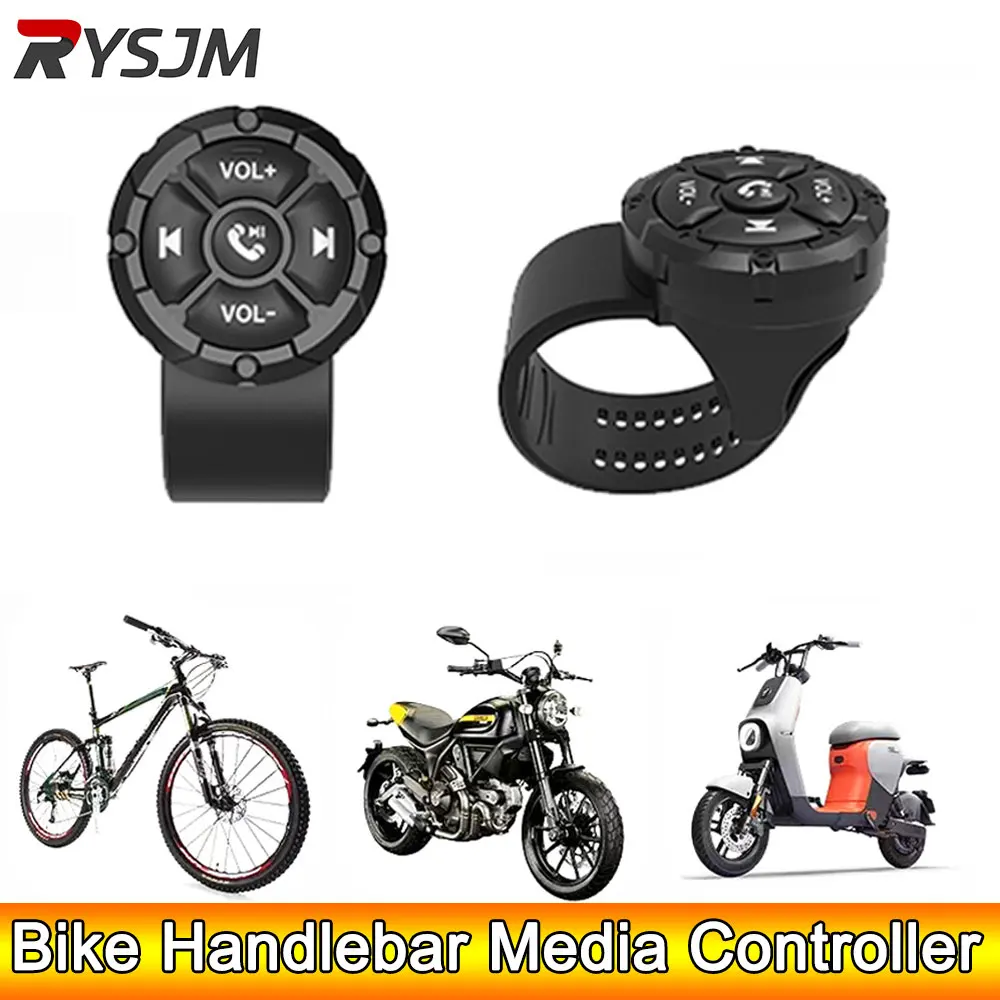 Ad Car Lenkrads teuerung 5 Tasten Bluetooth-kompatible Fernbedienung Helm Kopfhörer Motorrad Lenker Media Controller Image