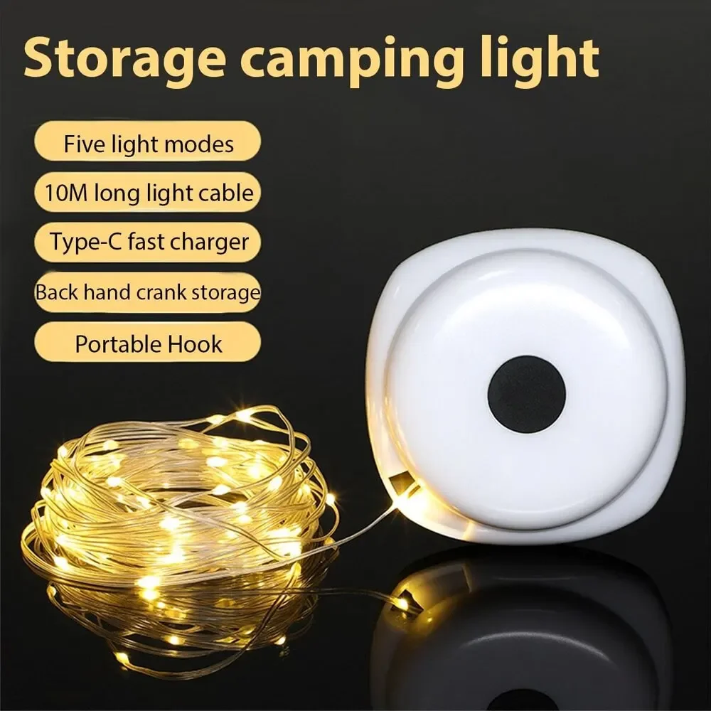LED wiederaufladbare Campinglampe Atmosphäre 10 m IPX4 wasserdicht recycelbar Licht Gürtel Outdoor Garten Dekoration Lampe für Zeltzimmer