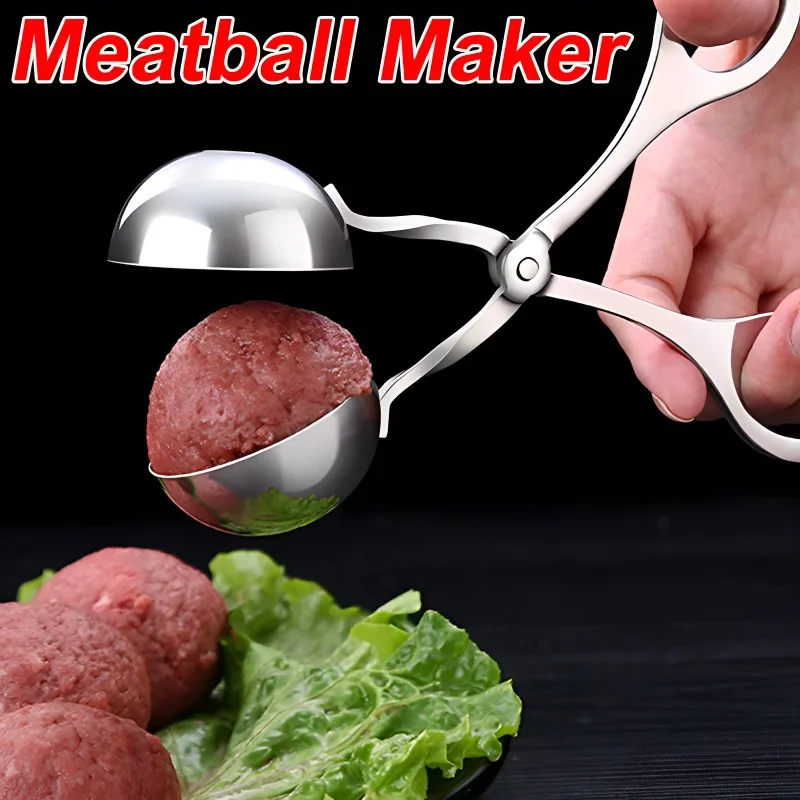 Edelstahl Frikadelle Maker Werkzeug Clip Nicht Stick Gefüllte Fleisch Ball Löffel Former Kochen Scoop Fleisch Küche Zubehör Gadgets