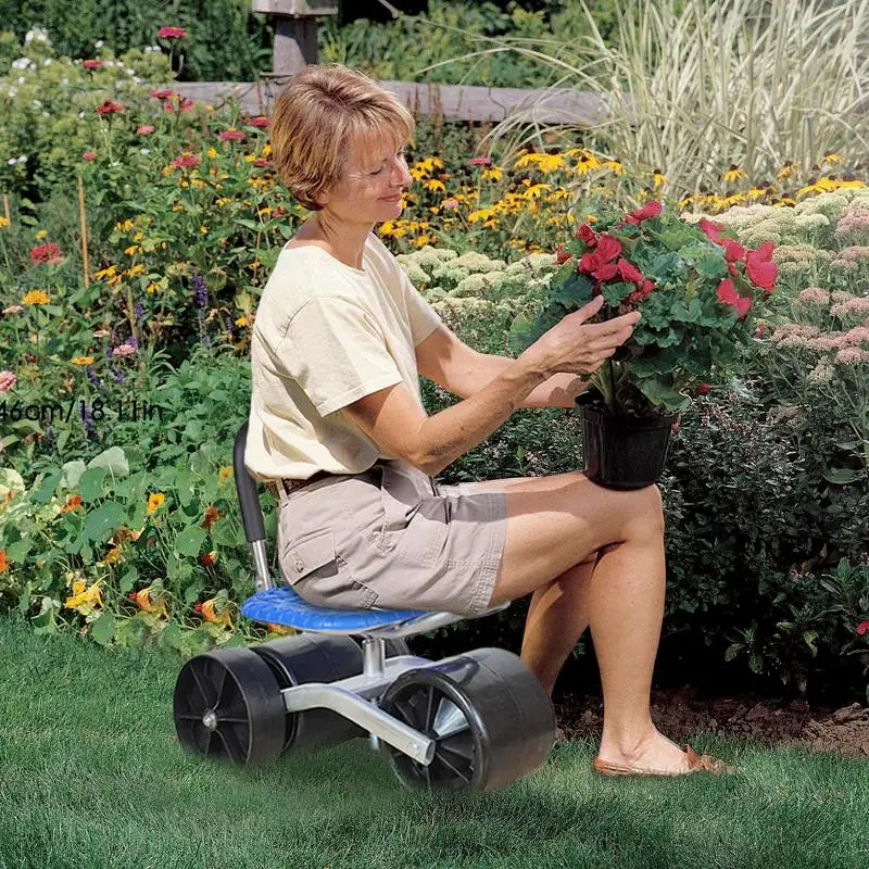 360 Grad drehbarer Gartens itz faltbar Grad drehbarer Garten wagen robuster Roll hocker Gartenarbeit sitze für den Garten