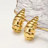 Carlidana geometrische klobige hohle Reifen Schmuck 18 Karat Gold Farbe wasserdicht nicht trüben Aussage großen Ohrring für Frauen