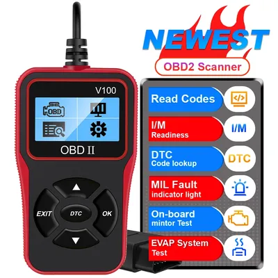 V100 Universal Digital Display OBD2 Codeleser OBD 2 Scanner 16 Pin Auto Diagnose Werkzeuge
