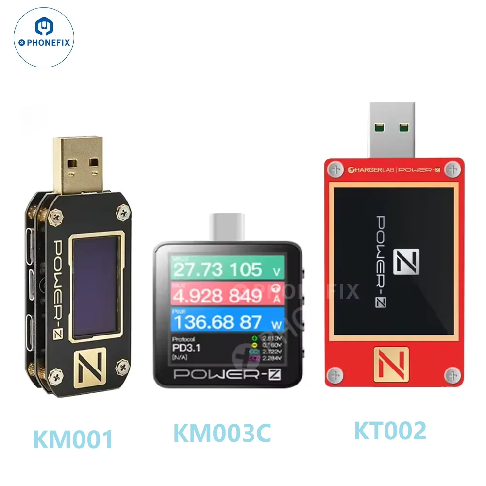 POWER-Z km003c kt002 km001 typ-c usb ladegerät protokoll tester spannung strom welligkeit pd 3,1 qc 5,0 dual strom kapazität erkennung Image