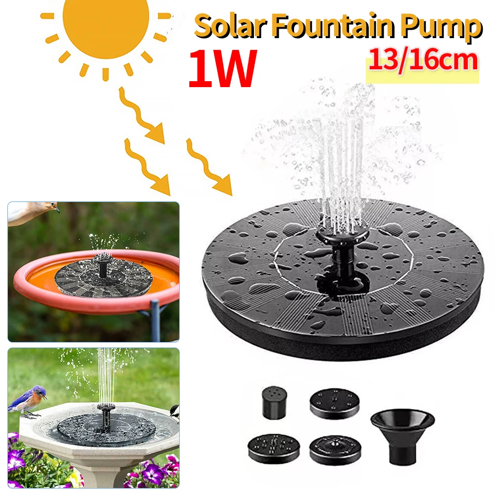 1w Solar brunnen pumpe Energie sparende Pflanzen Bewässerungs set Solar brunnen Solar panel Vogel bad brunnen Garten pool im Freien Image
