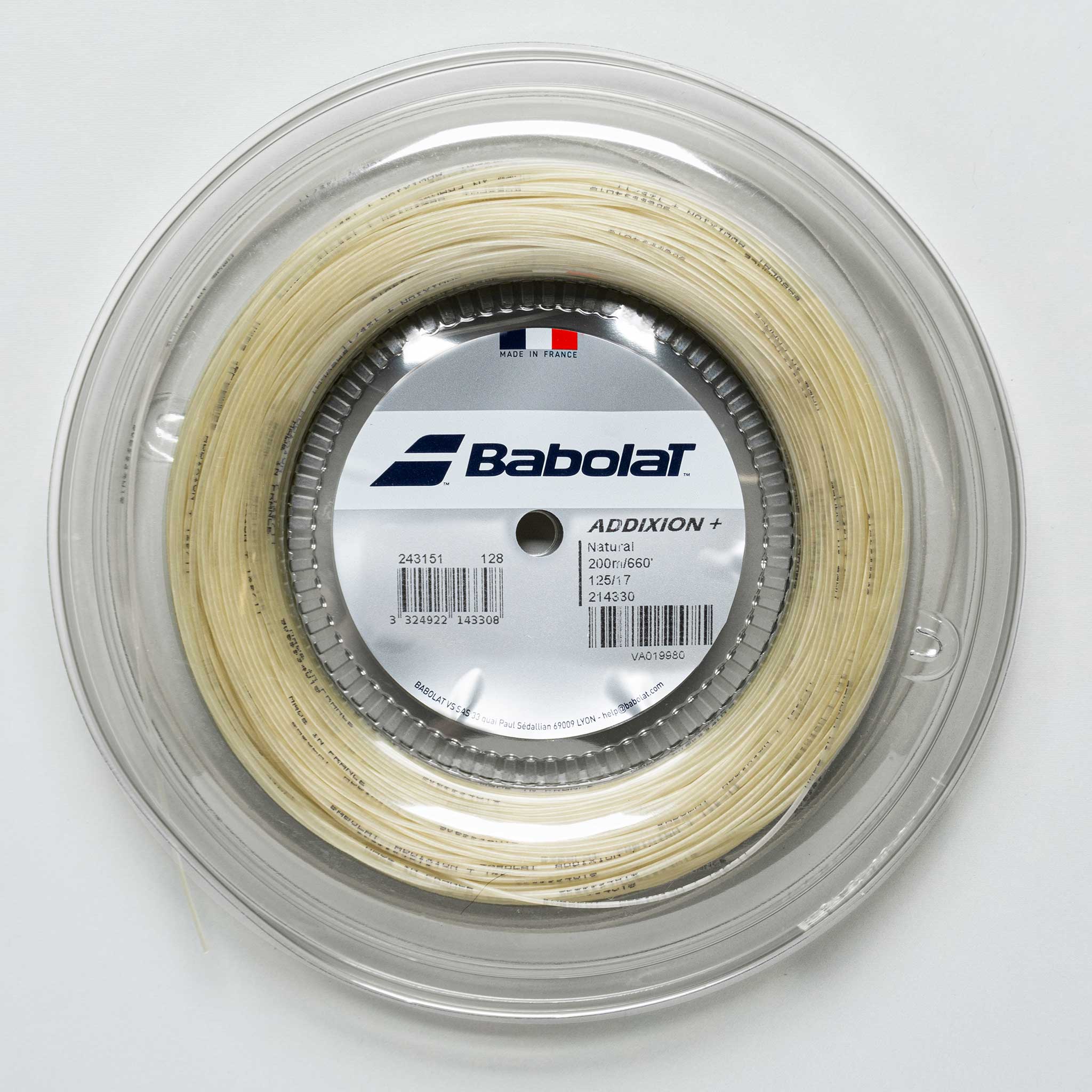 Babolat AddiXion+ 17 660' Reel Tennis String Reels Natural