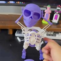 1 Stück DIY-Montage 3D-Druck Tanzender Totenkopf Tanzender Totenkopf Lustiges Spielzeug Halloween-Geschenk Sammlerstück Kreatives Spielzeug