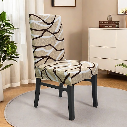 Stretch-Stuhlbezug mit Blumenmuster Stuhlhussen, elastischer Stuhlbezug mit hoher Rückenlehne, Schonbezüge für Esszimmerstühle mit Blumenmuster, einfach anzubringen und abzunehmen Image