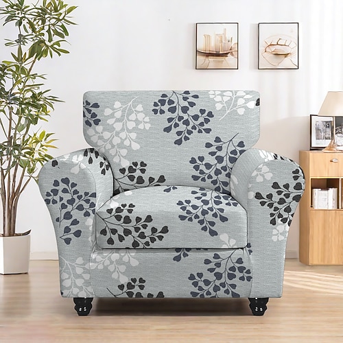 Stretch-Sesselbezug mit Blumenmuster, elastischer Schonbezug mit Blumenmuster für einen stilvollen und sicheren Sitz, ideal zum Schutz und Auffrischen Ihres Sessels für 1-Sitzer, 2-Sitzer, 3-Sitzer Image