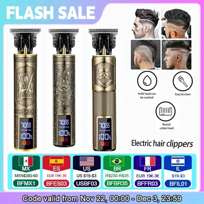 Portable Shaver Barber Cordless Electric Hair Cutting Machine USB Fast Charging Hair Trimmer Vintage