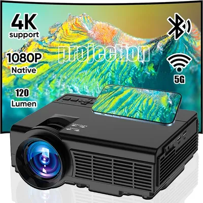 TAIDU Portable Projector 4k 1920*1080P HD Resolution Intelligent Control 5G WiFi BT5.0 Home Theater