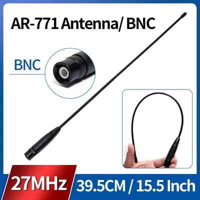 ABBREE AR-771 27Mhz 39.5CM BNC Whip Antenna for Uniden Cobra RadioShack Midland Anytone