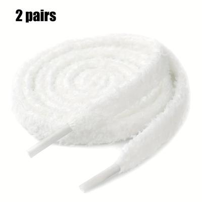 TEMU Fluffy Fleece Shoelaces 10mm , And - For And Athletic Shoes 120cm/47.2in