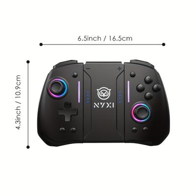 TEMU Nyxi Ergonomic Design Wireless Game Controller Black Gamepad With Rgb Lights Switch Pc Controller