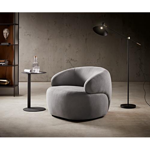 DELIFE Loungesessel Nova 88x88 cm Mikrofaser Grau, Cocktailsessel