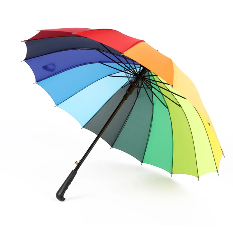 16K antivento arcobaleno grande ombrello pioggia donna uomo sole camminare ombrelli da Golf dritti a manico lungo ombrellone automatico