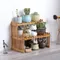 Supporto per piante da interno moderno semplice a 2 livelli vari fiori e libri per piante per ripiano portaoggetti finestra piccola pianta fiore balcone Rack