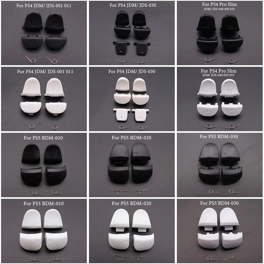 Schwarz Ersetzen R1 L1 R2 L2 Trigger Tasten Für PS3 PS4 Pro Slim für PS5 V1 V2 V3 BDM-010 020 030 Controller spiel Schlüssel mit Frühling Image
