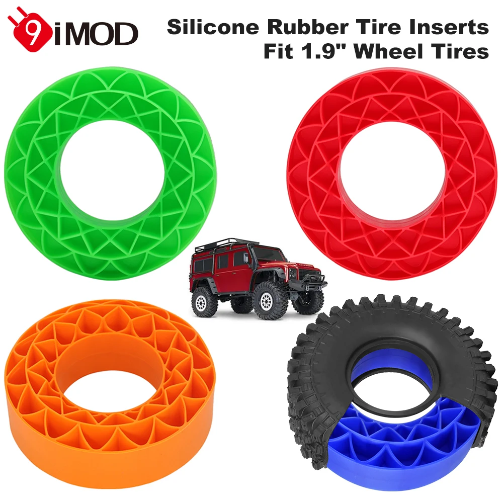 9IMOD 1,9 Zoll 4 Stück Reifeneinsatz Silikonkautschuk-Einsatz Schaumstoff passend für 118–122 mm Rad Reifen Innenfüller wasserdicht für 1/10 TRX4 SCX10 Image