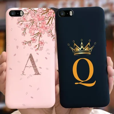 For Apple iPhone 5 Case iPhone 5S Luxury Couple Letters Cover Soft Silicone Phone Case For iPhone SE