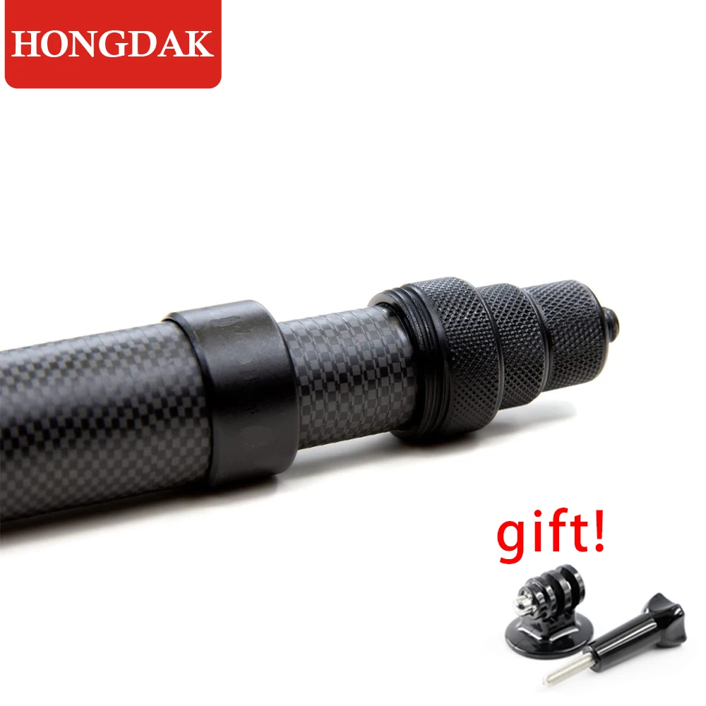 HONGDAK 3 m Carbon Fiber Skalierbare Einbeinstativ Extended Edition Unsichtbare Selfie Stick für Insta360 X3 X2 Für Go Pro stick Stativ Image