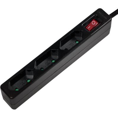 LPS230B Steckdosenleiste mit Schalter 3fach Schwarz Konturenstecker 1 St. - Logilink