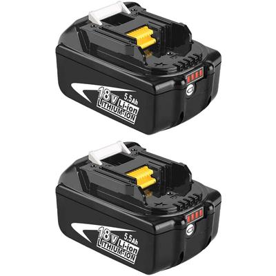 Batterien, 2 x 5,5 a Akku 18 v lxt BL1850 BL1830 Li-Ionen-Akku mit led, Kompatibel mit Makita-Akku Image