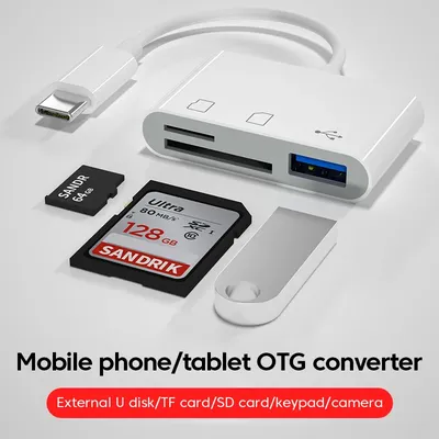 OTG Adapter Type C Plug TF/SD Card Reader For Xiaomi Oneplus iPhone OPPO POCO Cell phone Accessories
