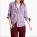 J. Crew Tops | J. Crew Boy Shirt Pink & Blue Plaid Flannel Long Sleeve Button Top Size 6 | Color: Blue/Pink | Size: 6