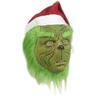 maschera da mostro di natale capelli verdi mostro verde bambola di peluche copricapo in lattice palla festa divertente carnevale oggetti di scena natalizi