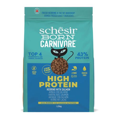 1,25kg Schesir Born Carnivore High Protein Hering mit Lachs Katzenfutter trocken