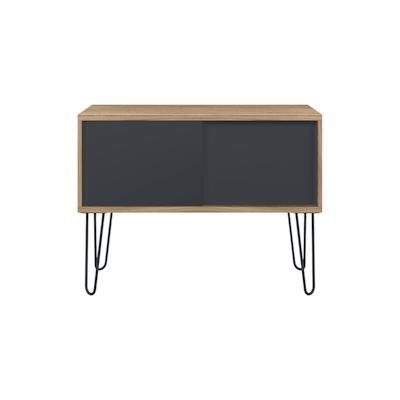 Bisley MultiRange Sideboard in Nussbaum-Anthrazit - Büroschrank mit Schiebetüren 100cm breit, Retro-Design Kommode aus Holz & Metall, Schrank für Image