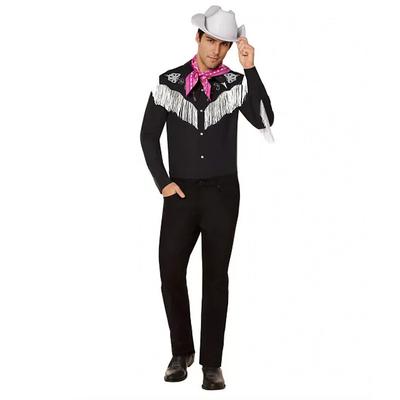 Cowboy Costume 5 PCS Shirt Pants Belt Cowboy Hat Scarf Doll Outfit Halloween Carnival Cosplay Costumes