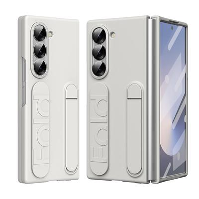 Phone Case For Samsung Galaxy Z Fold 6 Back Cover with Stand Holder with Screen Protector Full Body Protective Retro PC Silicone