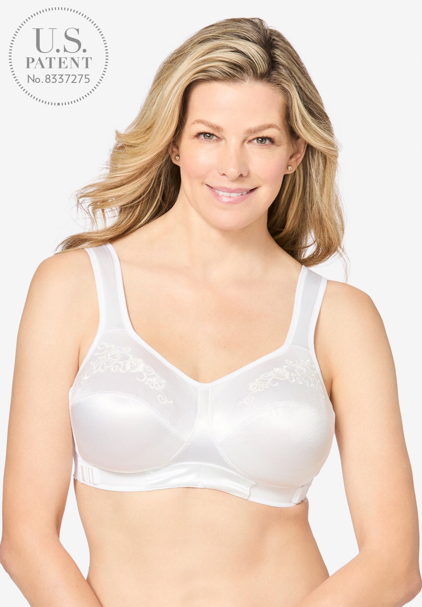 Plus Size Women's The Embroidered Custom Fit Bra by Comfort Choice in White (Size 46 C)