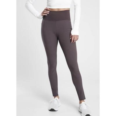 Athleta Pants & Jumpsuits | Athleta Sz 6 Quest Hybrid Tight Shale Brown Hike Sport Trail Wicking *Flaws | Color: Brown | Size: 6