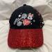 Disney Accessories | Disney Parks X Minnie Mouse Sequin Baseball Cap Hat Euc Youth Small Adult | Color: Black/Red | Size: Youth 54-58cm