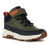 Winterboots GEOX "J FLEXYPER PLUS BOY ABX", Kinder, Gr. 41, grün (khaki, orange), Lederimitat, Textil, casual,sportlich, Schuhe, Sneaker mit Geox Spezial Membrane, Größenschablone zum Download
