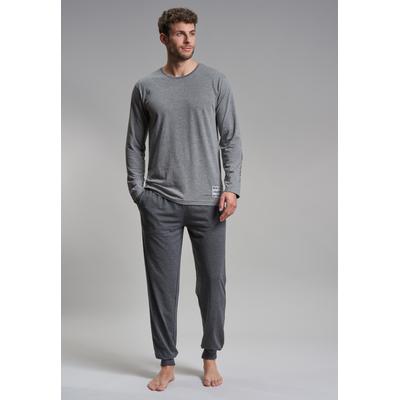 Pyjama TOM TAILOR, Herren, Gr. 50, grau (grau, mittel, melange), Single Jersey, Obermaterial: 100% Baumwolle, meliert, c