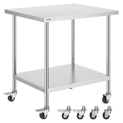 VEVOR Stainless Steel Work Table Heavy Duty Food Prep Worktable for Commercial Kitchen Restaurant