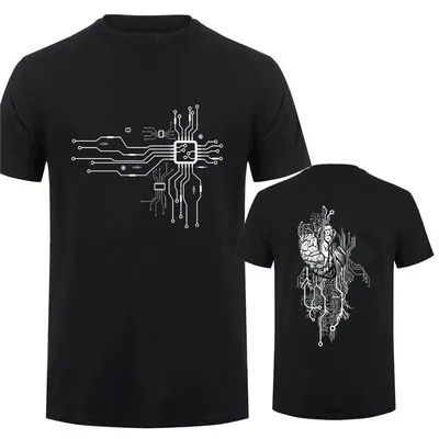 Brand New Men's T-Shirt O-Neck Men T-shirt for Male T Shirts CPU Processor Circuit Diagram Print Man Tops Tees Tshirt Clothing