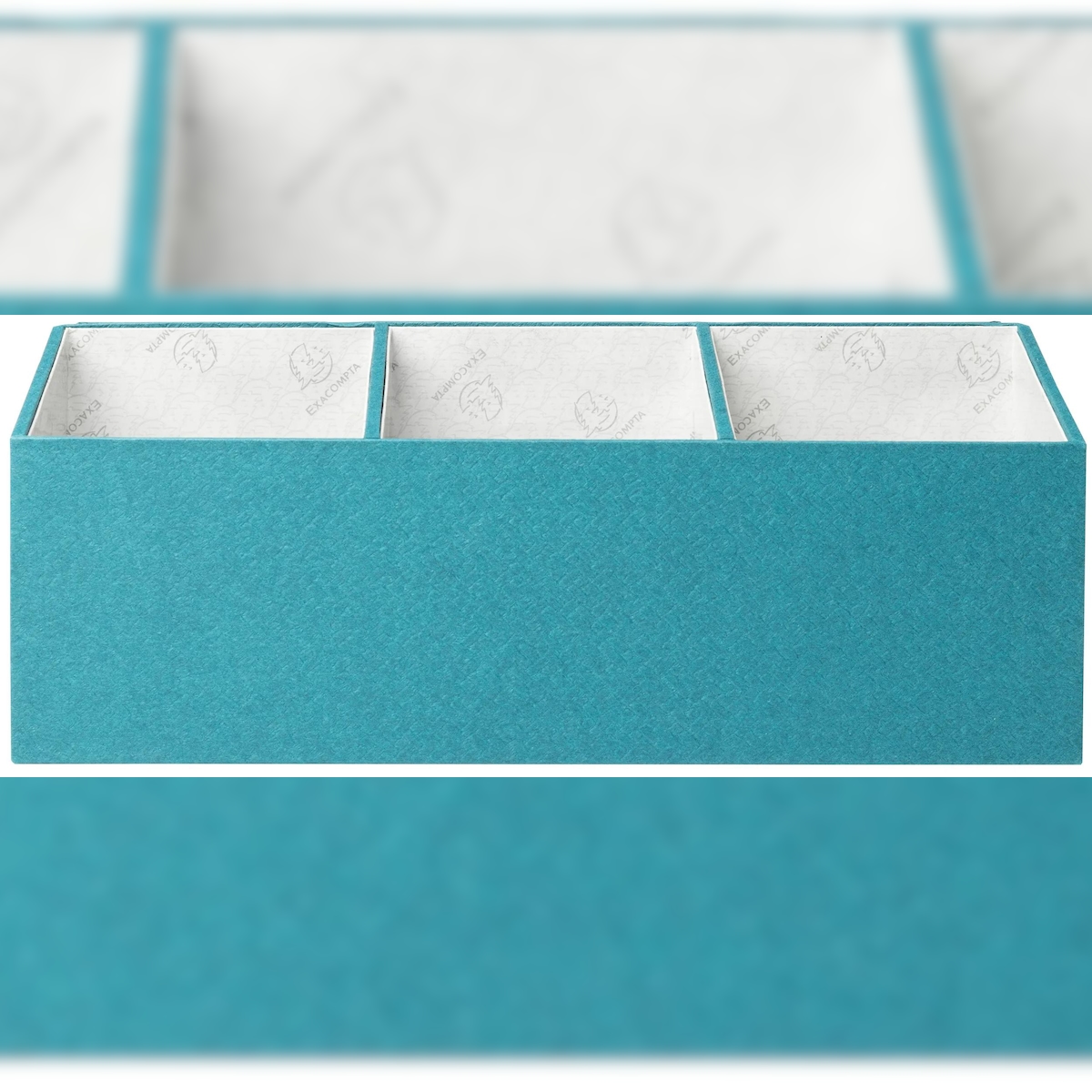 Exacompta 68603E 2x Schreibtisch-Organizer, 4 Fächer, 11,5x27,7x14,7 cm, Office by me - Blau Image