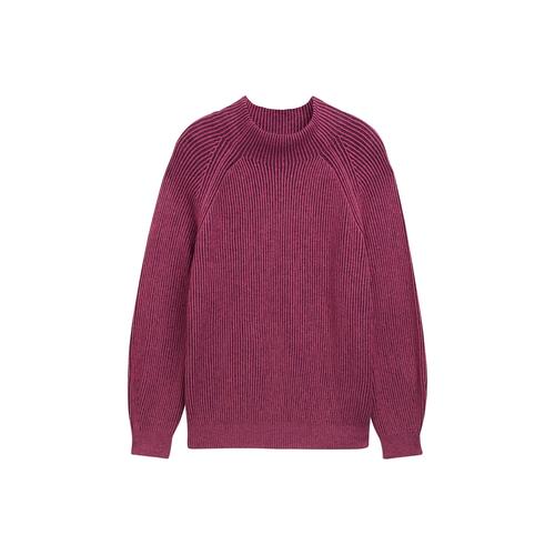 TOM TAILOR Damen Plus - Strickpullover mit Stehkragen, rosa, Uni, Gr. 50